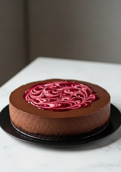 Dark Chocolate Raspberry Mousse Cake